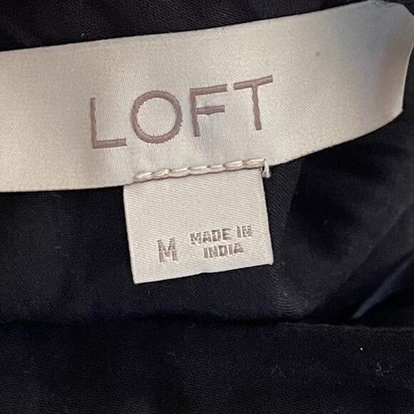 LOFT Sleeveless Black Halter Dress, Embroidered, Fringe, Crochet, Boho, Size M - Picture 9 of 15